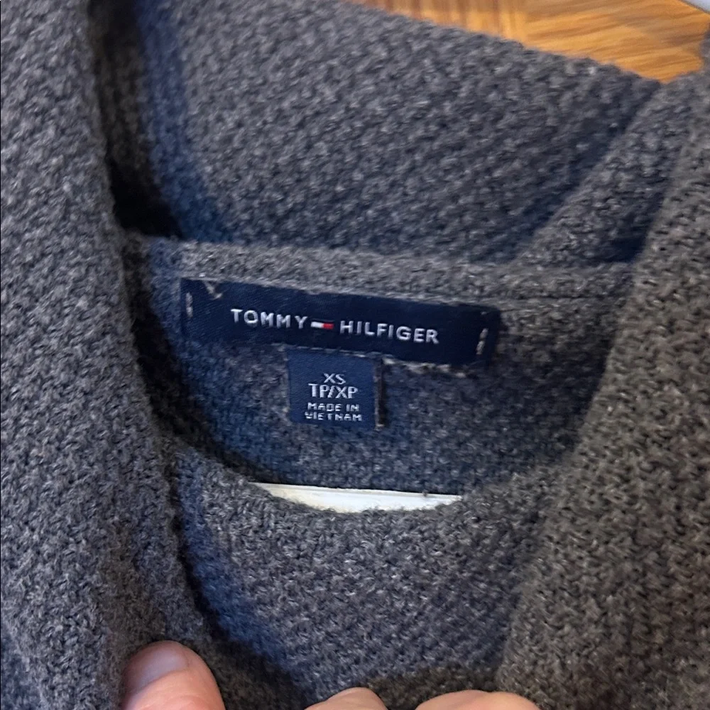 Tommy Hilfiger Charcoal and White Striped Turtleneck Sweater - Picture 4 of 4